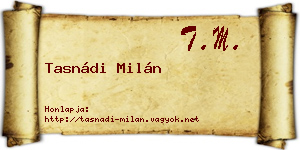 Tasnádi Milán névjegykártya